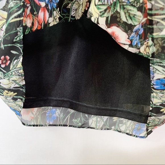 Kate Kasin Black Floral Dress Medium - Picture 8 of 9